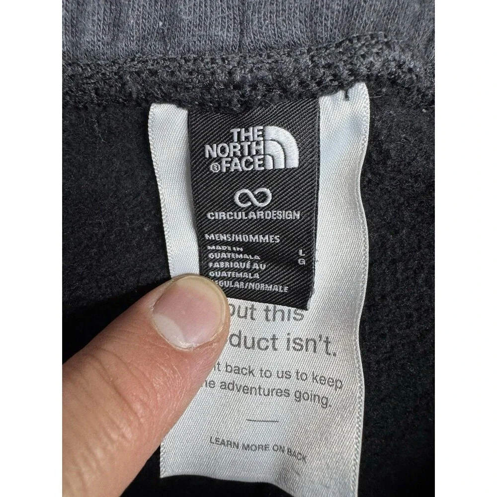 The North Face Mens Large Joggers Black Fleece Sweatpants Draw Strings